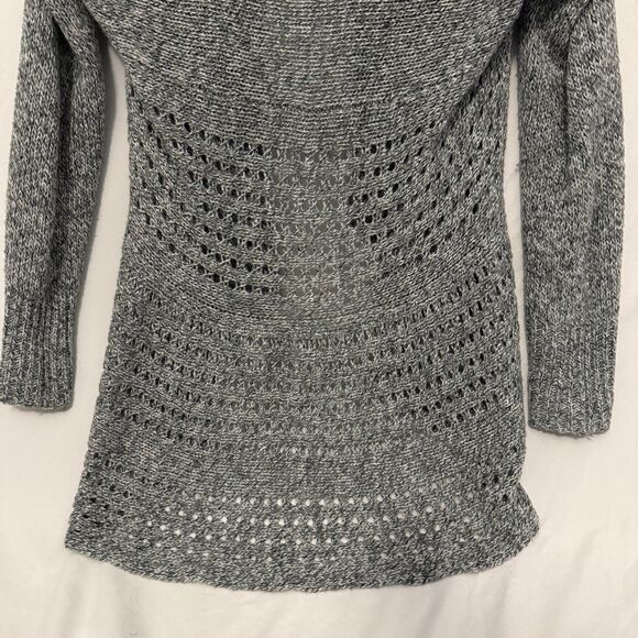 Debbie Morgan Open Front Crochet Style Shawl Cardigan Gray Women's Size Medium - Picture 6 of 10